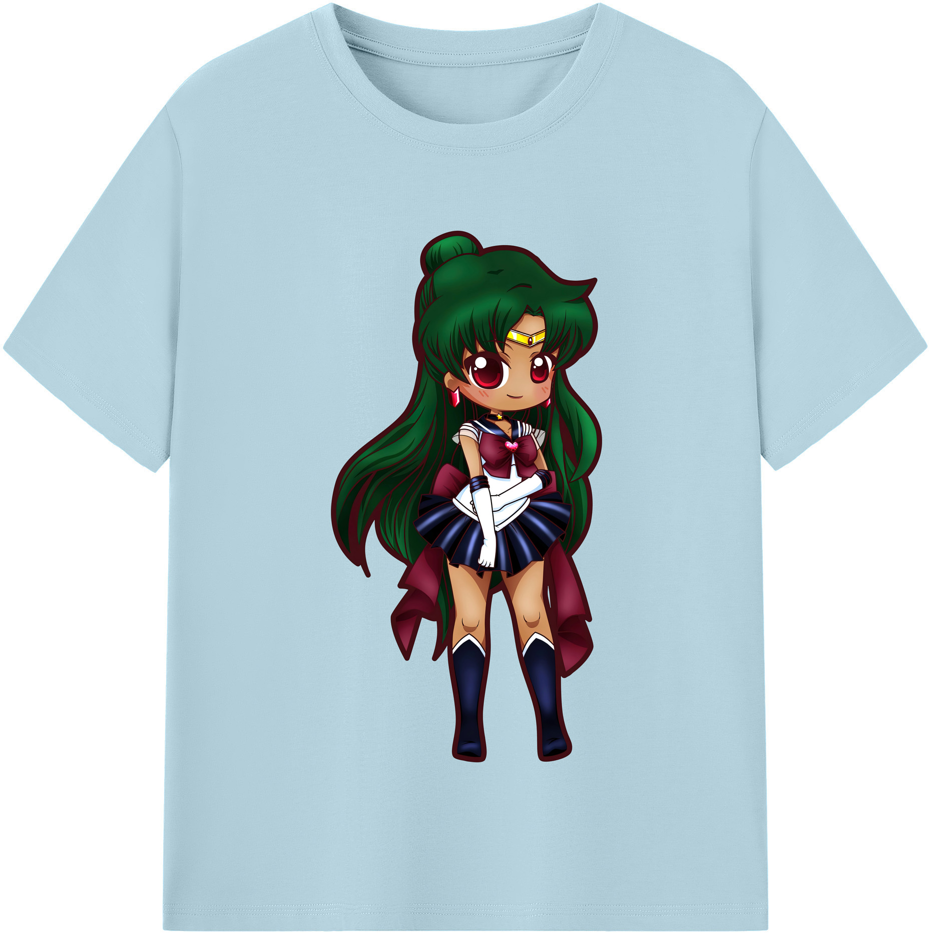 （画像用） 美少女戦士セーラームーン 冥王せつな Sailor Moon Meiou Setsuna 綿100％半袖Tシャツ（フロントプリント）
